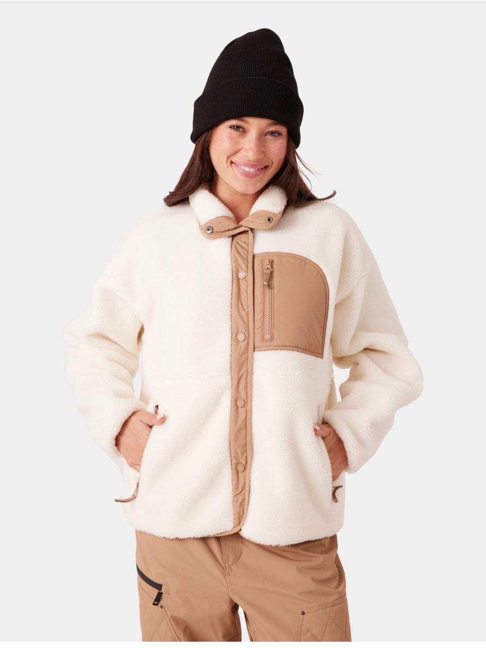 NWT Roxy Cream Sherpa Jacket
